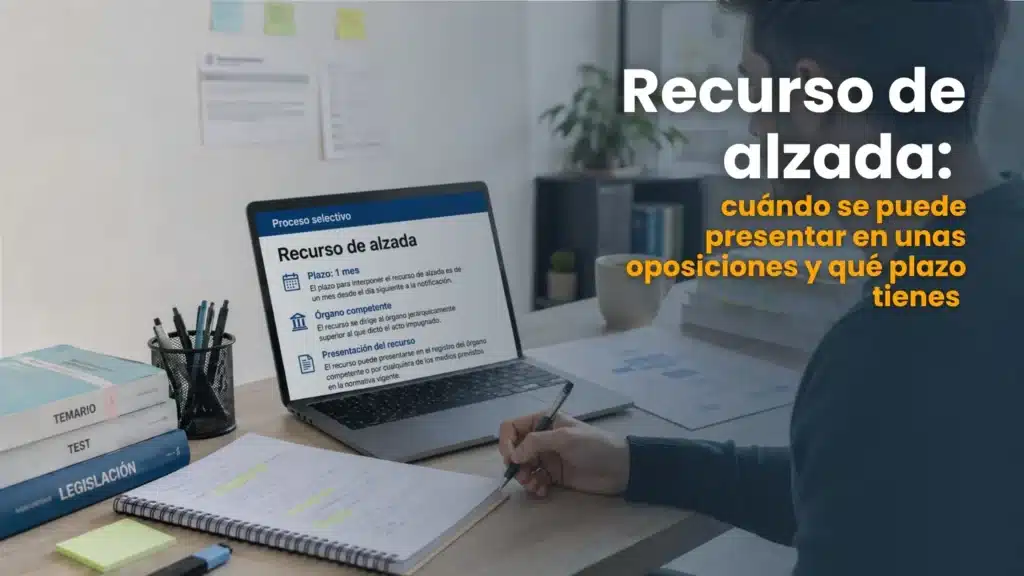 Opositor revisando una resolución para presentar un recurso de alzada